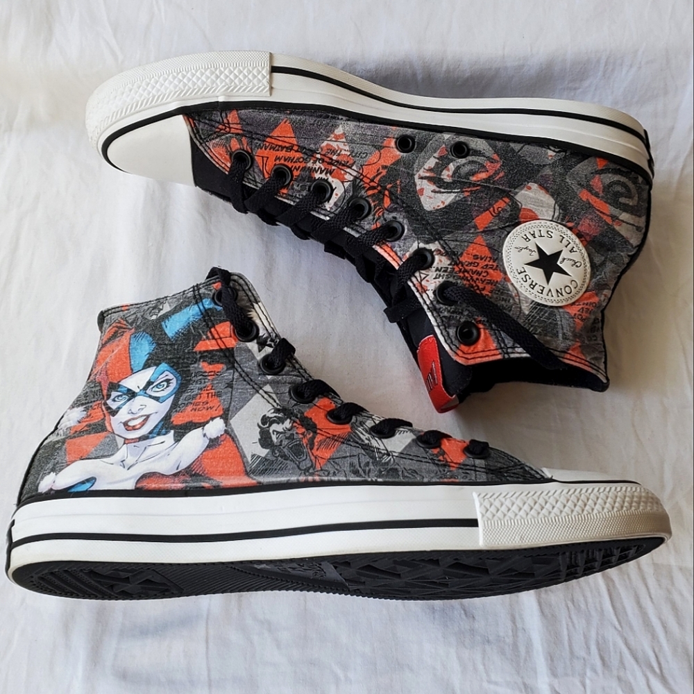 Converse All Star X DC Comics Harley Quinn Unisex Sneakers Size Mens 9/Womens 11 - Picture 4 of 9